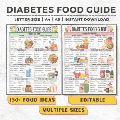 Diabetes Meal Plan + Grocery List Bundle
